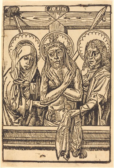 Cristo entre María y Juan de German 15th Century