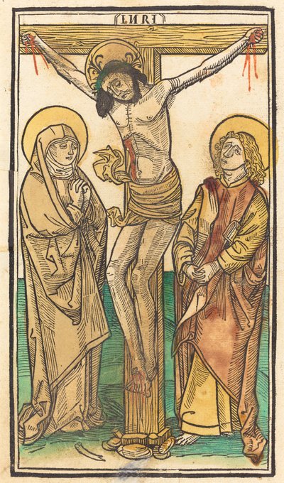 Cristo en la cruz de German 15th Century
