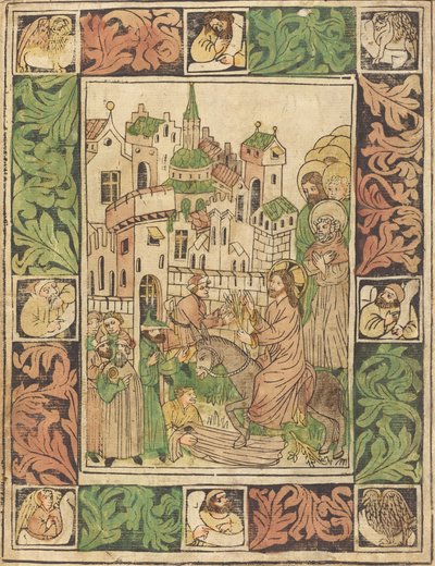 La entrada de Cristo en Jerusalén de German 15th Century