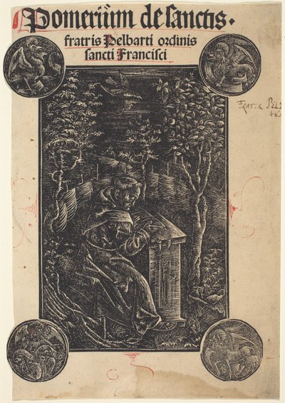 Franciscano, Pelbartus de Temesvar, en un Jardín de German 15th Century