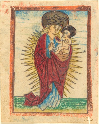 Madonna y Niño en una Gloria de German 15th Century
