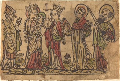 Madonna y el niño con cuatro santos de German 15th Century