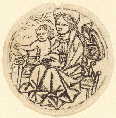 Madonna y el Niño con una campana de German 15th Century