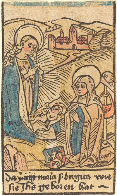 Madonna y Santa Brígida de German 15th Century