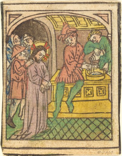 Pilato lavándose las manos (recto) de German 15th Century