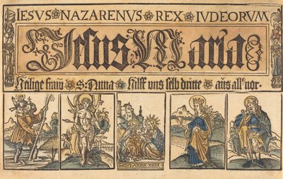 Santa Ana, la Madonna y el Niño y los santos Cristóbal, Sebastián, Clara y Roque de German 15th Century