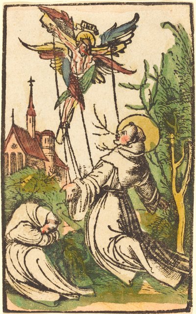 San Francisco recibiendo los estigmas de German 15th Century