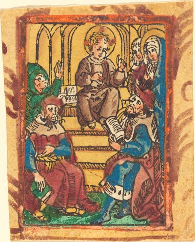 El Niño Jesús de Doce Años en el Templo de German 15th Century