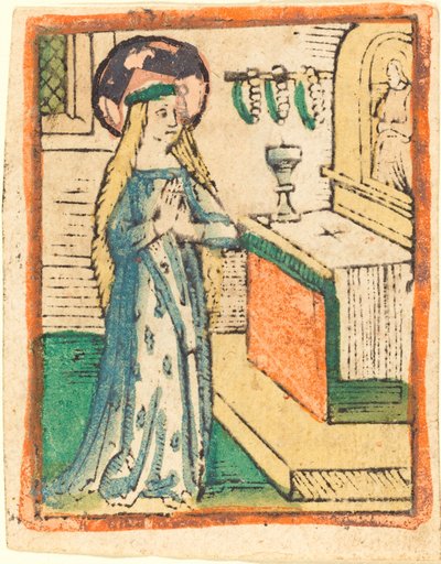 La Virgen con una Túnica Bordada con Espigas de Maíz de German 15th Century
