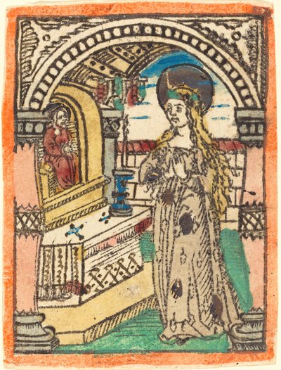 La Virgen con una Túnica Bordada con Espigas de Maíz de German 15th Century