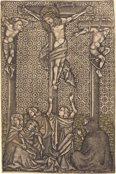 La Crucifixión de German 15th Century or Master with the Crossed Clubs