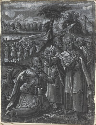 Cristo disputando con los doctores de German 16th Century