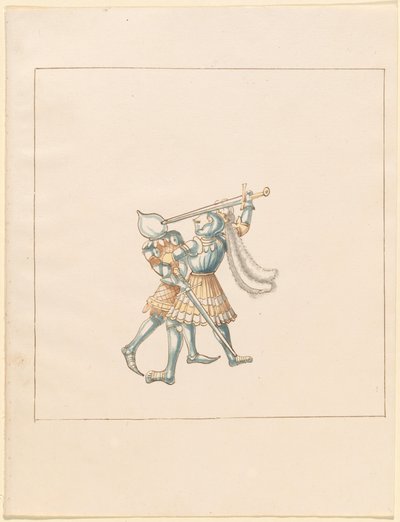 Freydal, El Libro de Justas y Torneos del Emperador Maximiliano I: Combates a Pie (Justas)(Volumen III): Plato 160 de German 16th Century