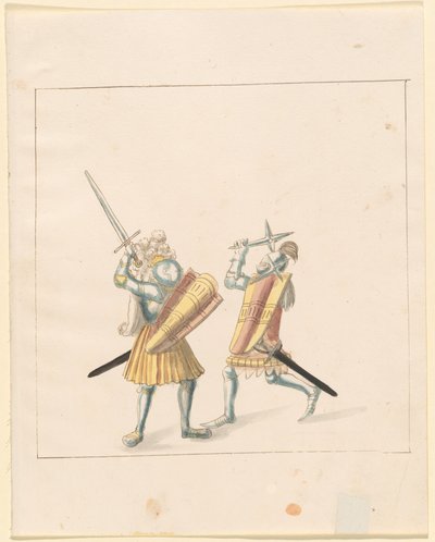 Freydal, El Libro de Justas y Torneos del Emperador Maximiliano I: Combates a Pie (Justas)(Volumen III): Plato 155 de German 16th Century