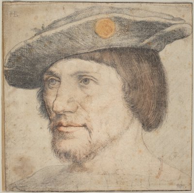 Retrato de un hombre con sombrero con medallón de German 16th Century