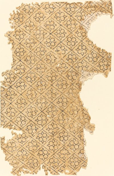 Hoja con Patrón de Flores y Diamantes de German 16th Century