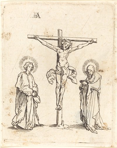 La crucifixión con la Virgen y San Juan de German 16th Century after Albrecht Dürer