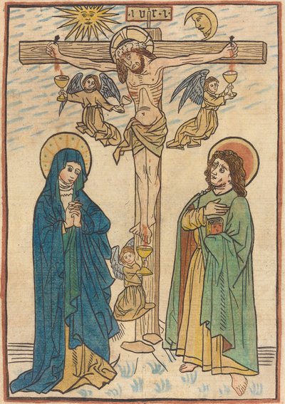 Cristo en la cruz con ángeles de German 19th Century after German 15th Century