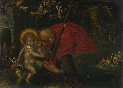 San Cristóbal llevando al Niño Cristo, siglo XVII de German Master