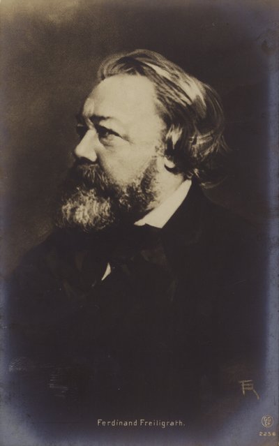 Ferdinand Freiligrath (1810-1876), poeta alemán (foto b/n) de German Photographer