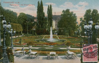 Frankfurt, Palmengarten, El parterre de flores. Postal enviada en 1913. de German Photographer