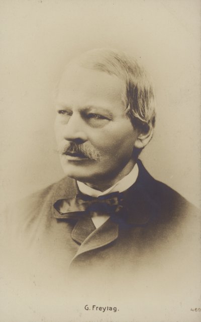 Gustav Freytag (1816-1895), novelista y dramaturgo alemán (foto b/n) de German Photographer