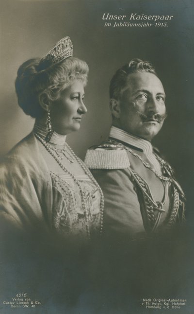 El Kaiser Guillermo II y la Emperatriz Augusta Victoria de Alemania en sus Bodas de Plata de German Photographer