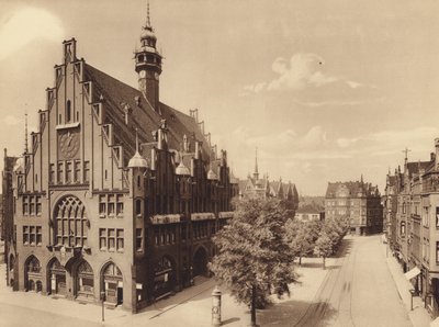 Nuevo Ayuntamiento, Lindener Marktplatz, Hannover (fotografía en blanco y negro) de German Photographer