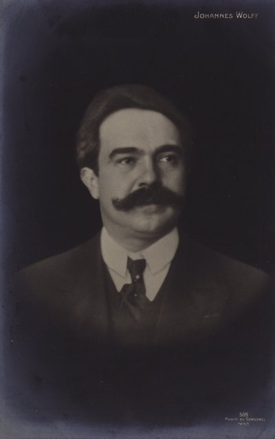 Retrato de Johannes Wolff (foto en blanco y negro) de German Photographer