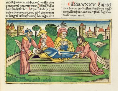 2 Crónicas 35:24 Entierro de Josías, de la Biblia de Núremberg (Biblia Sacra Germanaica) de German School