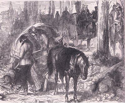 Una avería, Historia de la guerra entre Francia y Alemania de Cassell, publicada por Cassell and Company Limited, c.1890 de German School