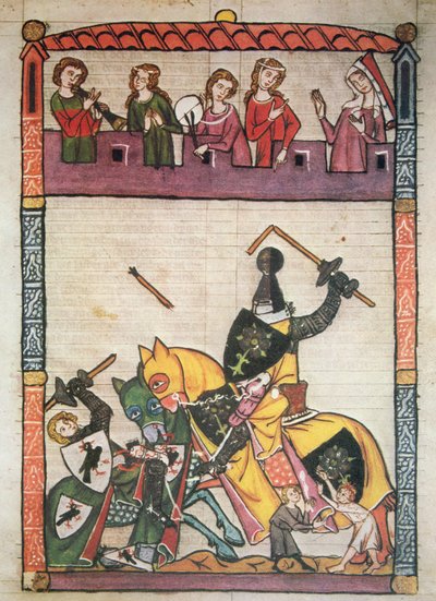 Una justa, del manuscrito "Cimelia Heidelbergensia" (vitela) de German School