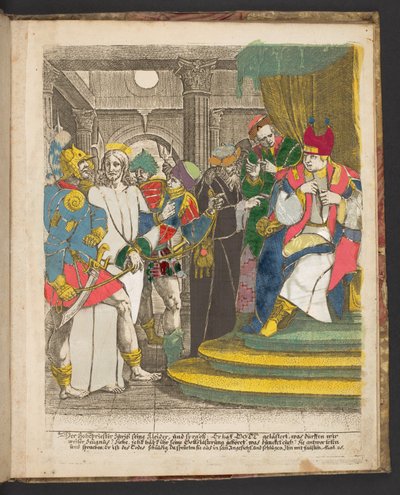 Una página de Una serie de grabados de temas de la vida de Jesucristo, c. 1725 de German School