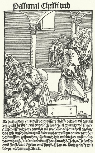 Una página del panfleto antipapista de Lutero, Passional Christi und Antichristi de German School