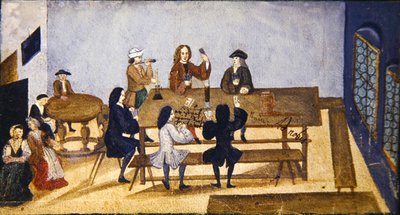 Escena de interior de una taberna con figuras jugando a las cartas, c.1690 de German School