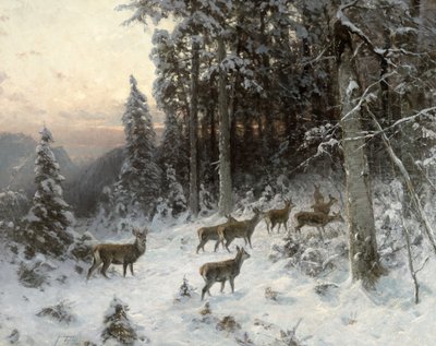 Una noche de invierno en la Selva Negra, c.1880 de German School