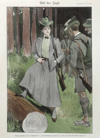 Una mujer en la caza de tiro - doc. alemán de German School