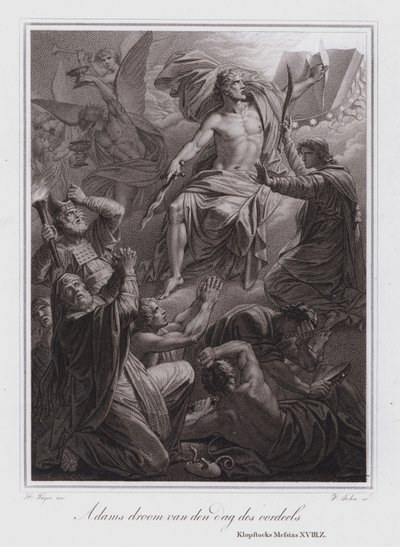 El sueño de Adán sobre el Día del Juicio (grabado) de German School