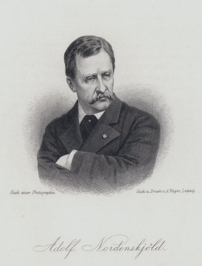 Adolf Erik Nordenskiold, geólogo, mineralogista y explorador ártico finlandés (grabado) de German School