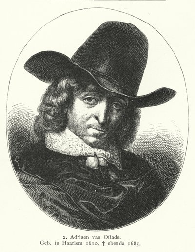Adriaen van Ostade, pintor de la Edad de Oro holandesa (grabado) de German School
