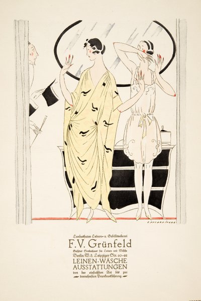 Anuncio de "F.V. Grunfeld", de Styl, pub.1922 (impresión en pochoir) de German School