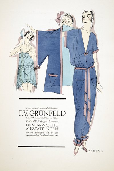 Anuncio para "F.V. Grunfeld", de Styl, pub.1922 de German School