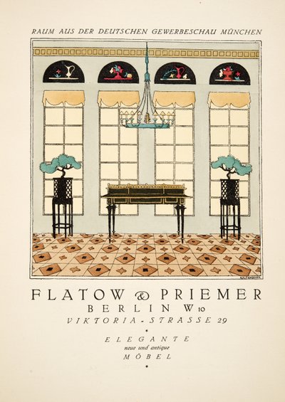 Anuncio de "Flatow & Priemer", de Styl, pub.1922 de German School