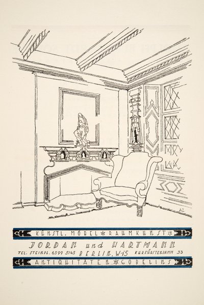Anuncio de Jordan und Hartmann, de Styl, pub.1922 de German School