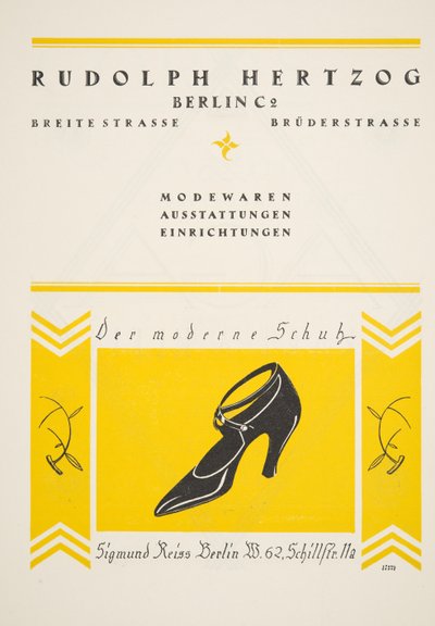 Anuncio de zapatos Rudolph Hertzog, de Styl, pub.1922 de German School