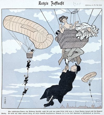 Aerostación: caricatura alemana de German School