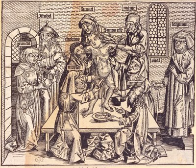 Lección de anatomía (grabado) de German School
