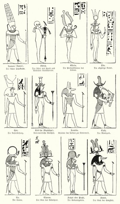 Dioses y diosas del Antiguo Egipto de German School