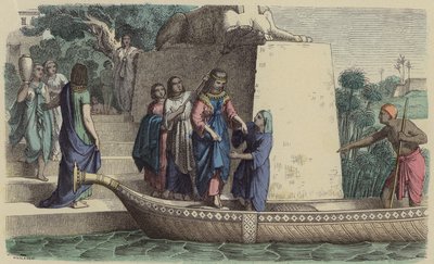 Mujer de alto rango del Antiguo Egipto en un paseo en barco de German School