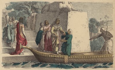 Mujer de alto rango del Antiguo Egipto en un paseo en barco de German School